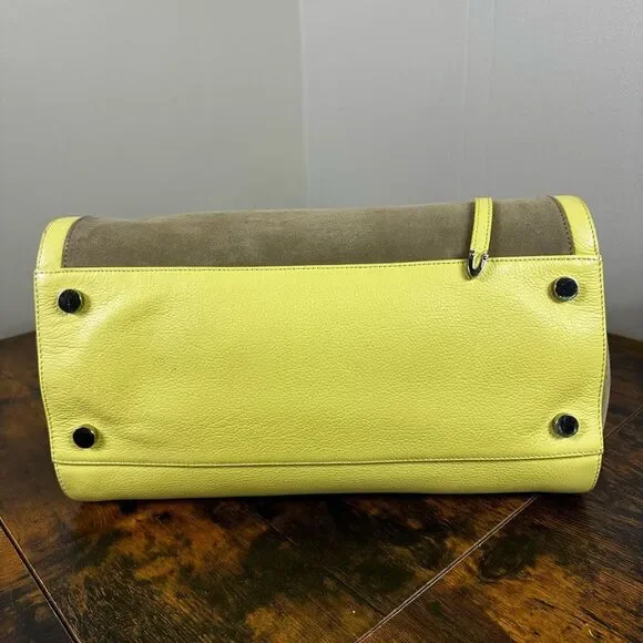 Jimmy Choo Rosalie Satchel 2-Way Bag‎ Suede Leather Beige Yellow